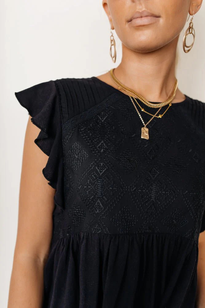 Catalina Peplum Top in Black - FINAL SALE | Böhme US