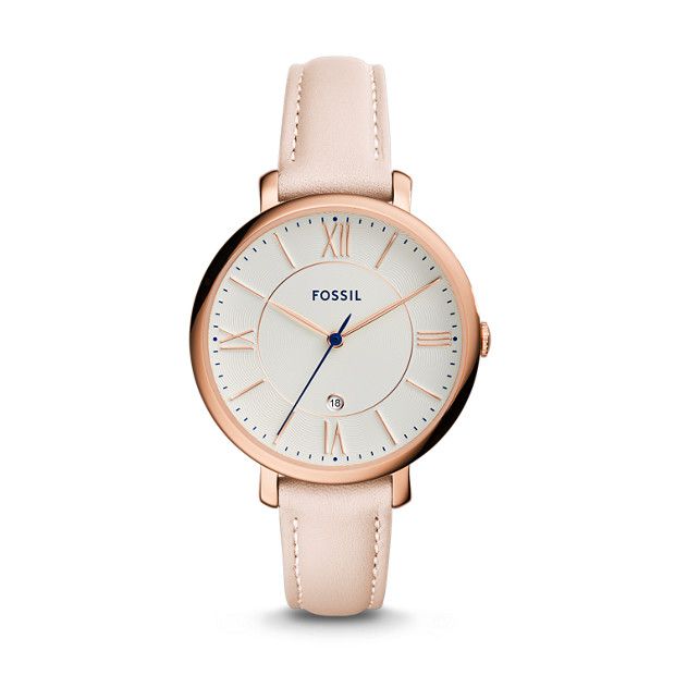 Jacqueline Date Blush Leather Watch | Fossil (US)