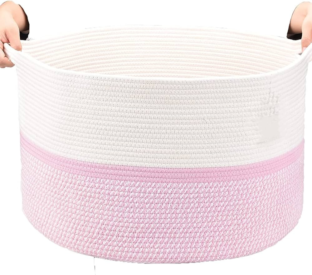 VICUTVID Large Woven Rope Storage Basket Toy Storage Toy Hamper Toy Bin Toy Basket Woven Large fo... | Amazon (US)