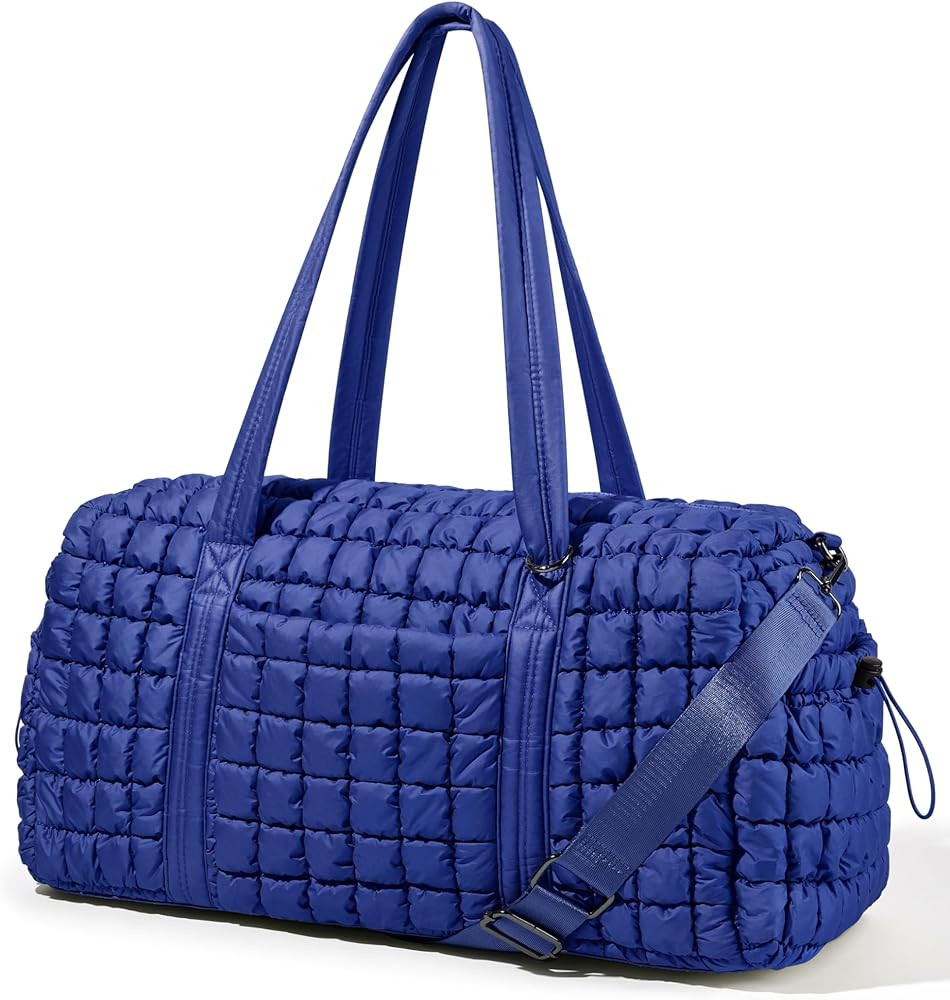 Quilted Travel Duffle Bag for Women Weekender Bag Large Puffer Overnight Bags Soft Puffy Duffel B... | Amazon (US)