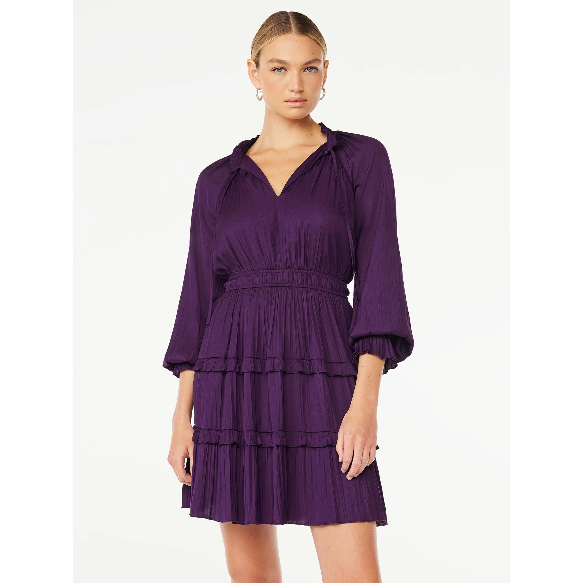 Scoop Women's Ruffle Mini Dress, Sizes XS-2XL | Walmart (US)