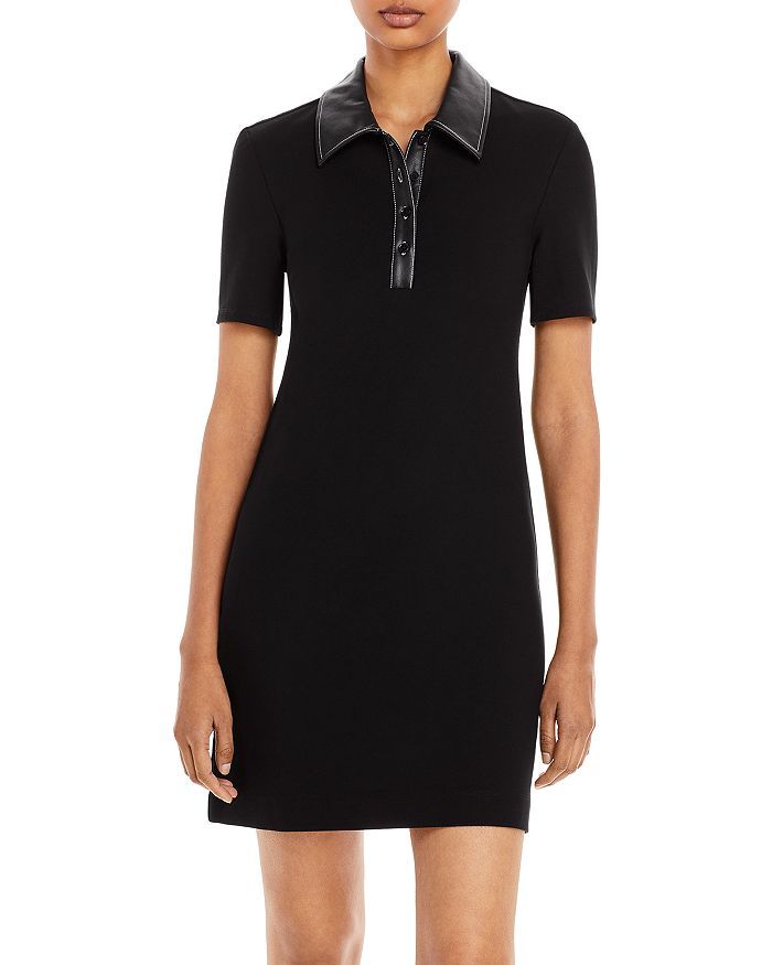 STAUD Jay Faux Leather Trim Polo Dress Back to Results -  Women - Bloomingdale's | Bloomingdale's (US)