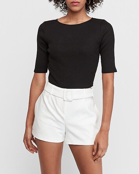 High Waisted Belted Shorts | Express