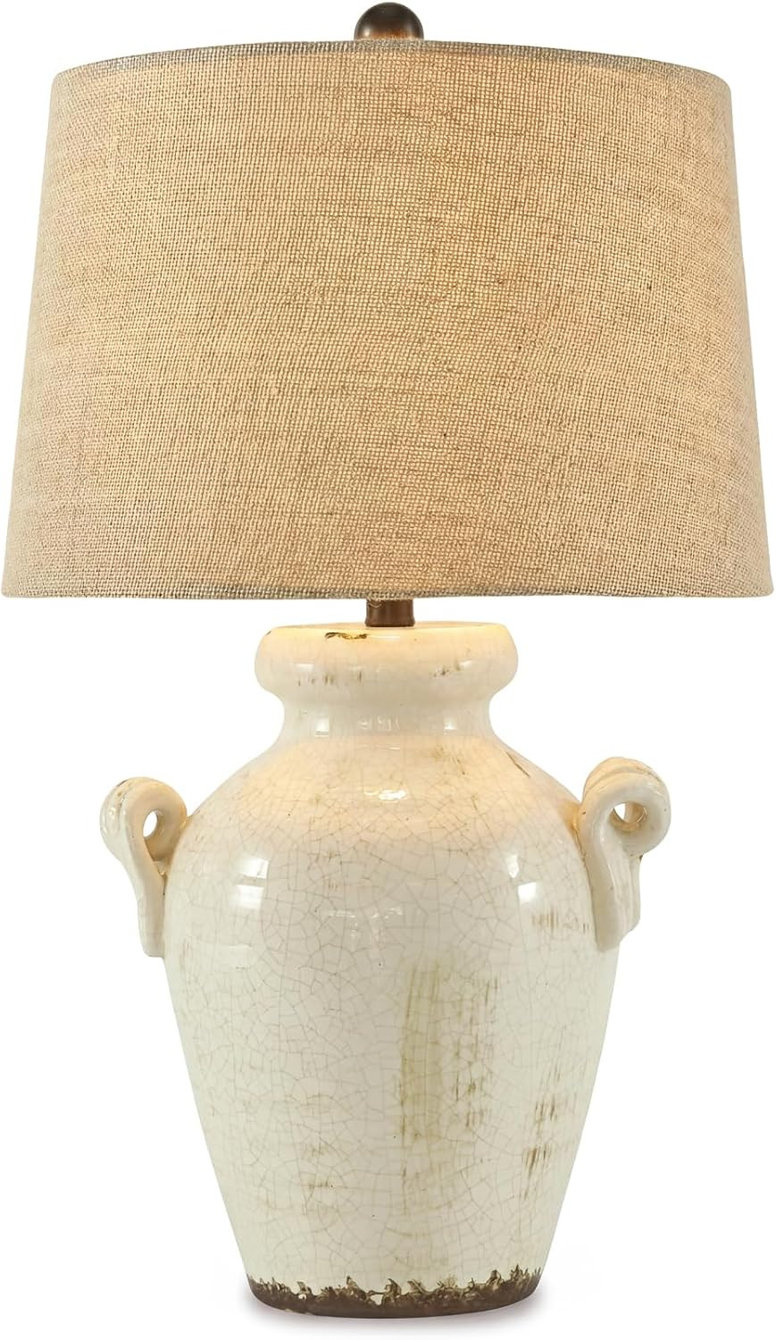 Signature Design by Ashley 27-Inch Farmhouse Ceramic Table Lamp, Cream | Amazon (US)