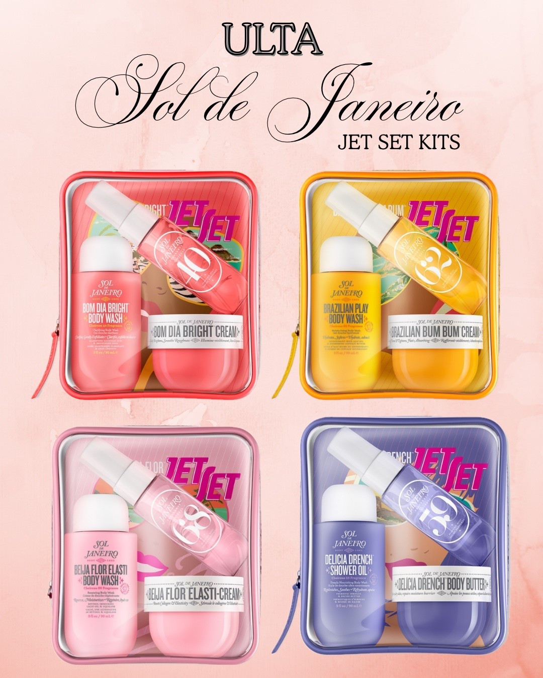 RUN TO SOL DE JANEIRO! 🏃‍♀️💨 My favorite Sol de Janeiro Jet Sets are 50% OFF right now! These are normally $34 but you can snag them for just $17.
Perfect for travel or trying out a new scent before committing to the full size. Which one are you grabbing?
💛 Cheirosa 62 (The OG)
🩷 Cheirosa 68 (Floral & Fresh)
❤️ Cheirosa 40 (Warm & Sultry)
💜 Cheirosa 59 (Woody & Sweet)


#LTKdayinmylife #LTKSaleAlert #LTKselfcare
