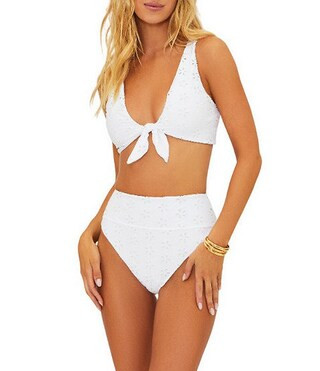Beach Riot Dallas Eyelet Tie Front Bralette Swim Top & High Waisted Swim Bottom | Dillard's | Dillard's