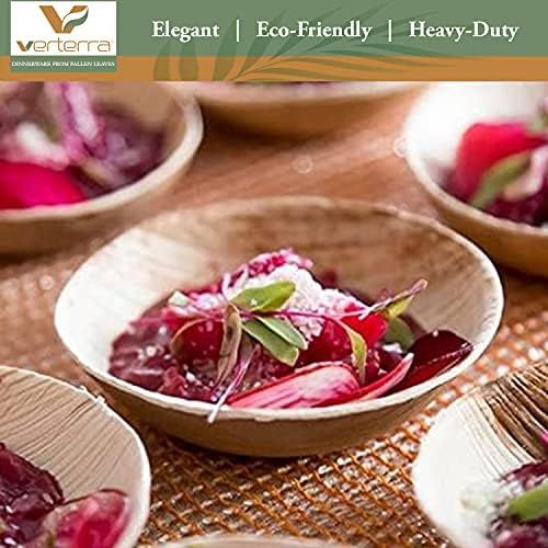 VerTerra 100% Compostable Palm Leaf Bowl 3.5-inch Round Disposable Dipping Bowls, Heavy Duty, Eco-Fr | Amazon (US)