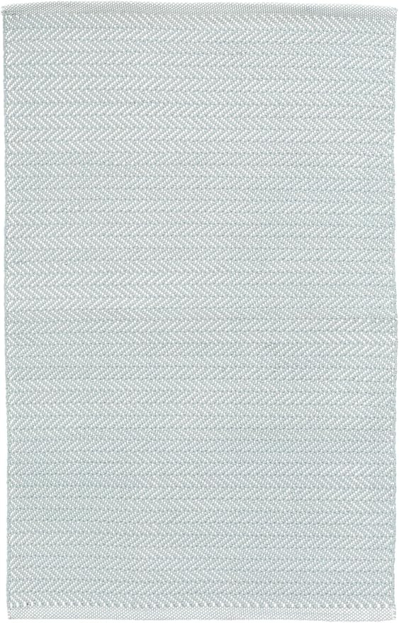 Dash and Albert Herringbone Indoor/Outdoor Area Rug - 2' x 3' Light Blue & Ivory Geometric Handwo... | Amazon (US)