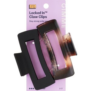 Gimme Beauty Rectangle Claw Clip, Black & Tortoise, Thick Hair, 2 CT | CVS Health