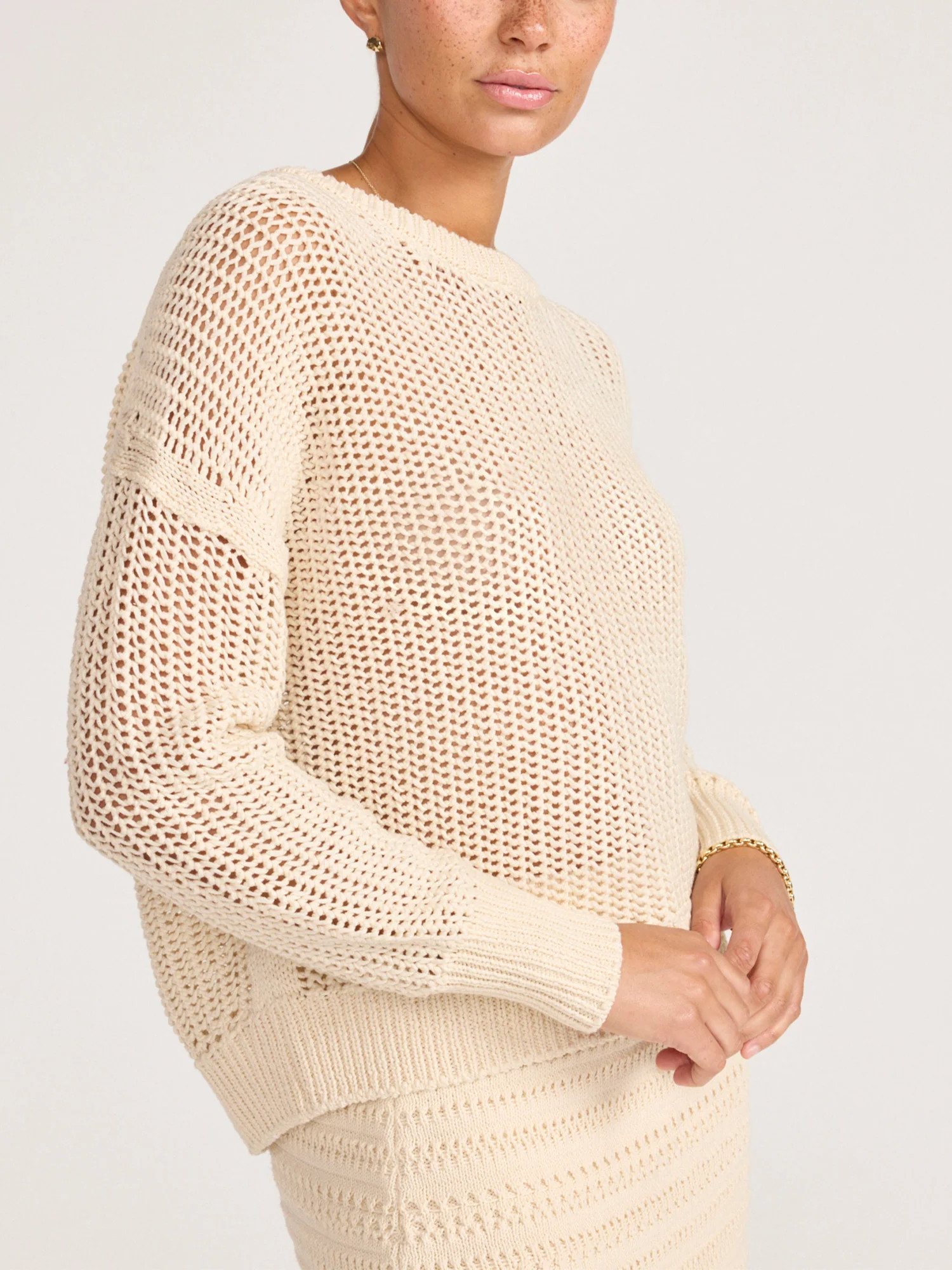 Women's Everyday Pointelle Bright Crew in Ecru | Brochu Walker | Brochu Walker