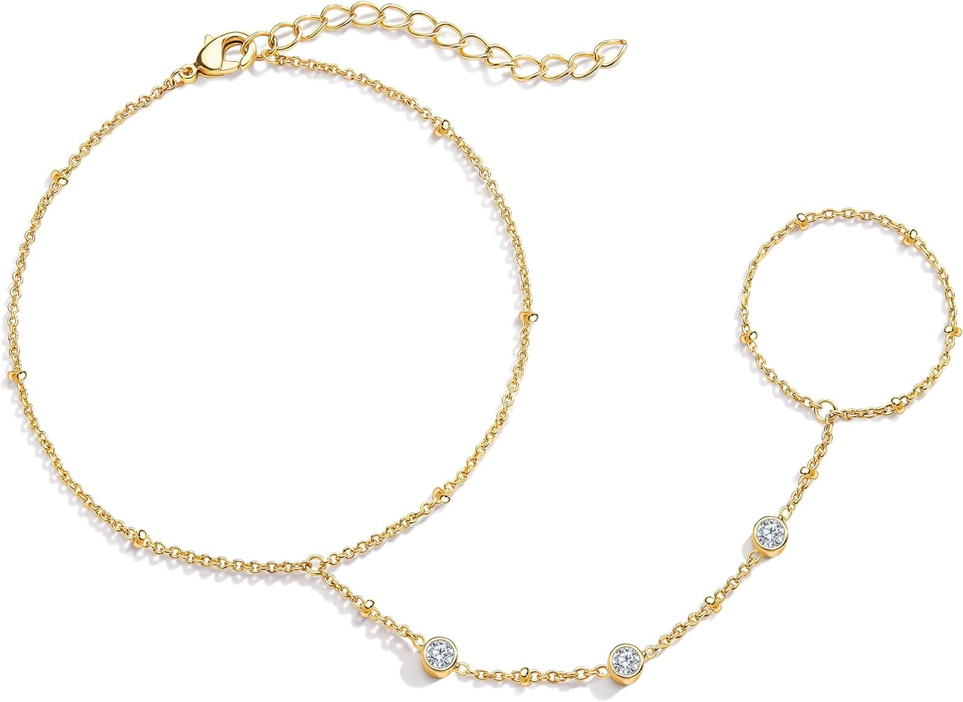 Gold Bracelets Set for Women Stack, Dainty Thick Bracelets Stack for Women Trendy, Simple Thin Go... | Amazon (US)