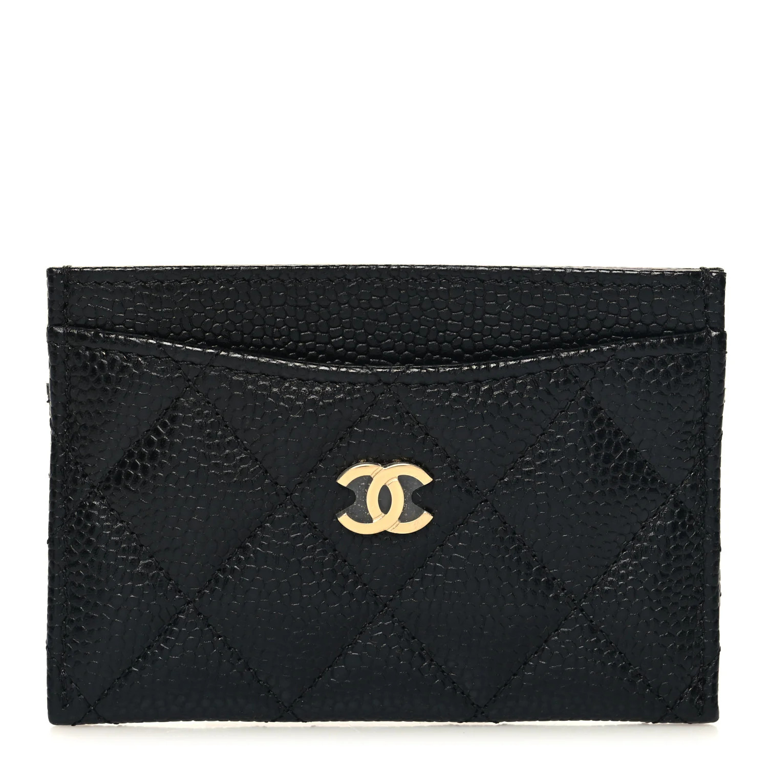 Caviar Quilted Card Holder Black | FASHIONPHILE (US)