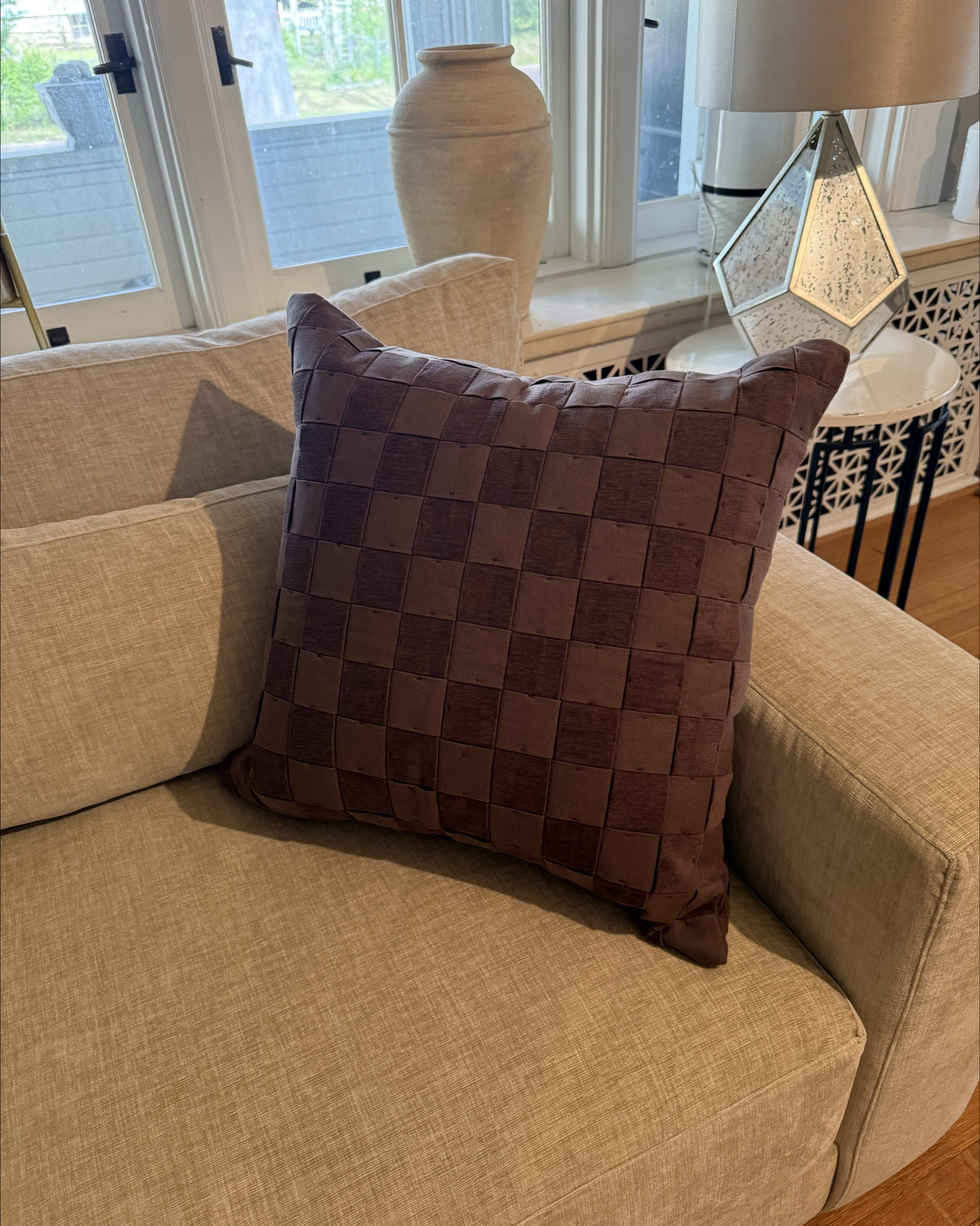 Chocolate checkers is the vibe for my living area. These pillow covers are from Crate N Barrel and on MAJOR SALE! I bought 2 pillow inserts for each pillow. I also bought the entry way rug from Amazon to bring the vibe all together. Rug is non slip, easy to clean and doesn’t hold dirt! Buy it bc I said so! 

#LTKvlog #LTKdayinmylife #LTKHome