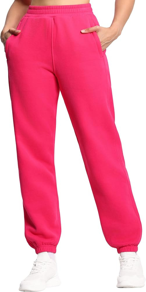 THE GYM PEOPLE Women's Fleece Sweatpants Warm Workout Joggers Pants with Pockets | Amazon (US)
