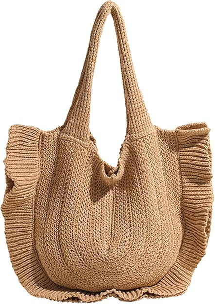 Crochet Beach Bags For Women Trendy Summer Cute Beach Tote Bag Aesthetic Knit Bag Vacation Handba... | Amazon (US)