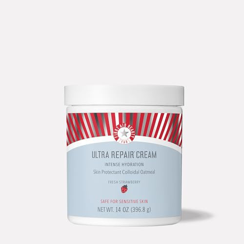 First Aid Beauty - Ultra Repair Cream, Intense Hydration Whipped Colloidal Oatmeal, Clinically Proven to Strengthen Skin Barrier & Help Relieve Eczema, Face & Body Moisturizer, 14oz Fresh Strawberry | Amazon (US)
