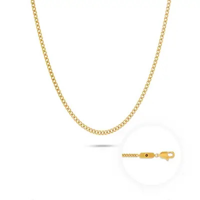Men's Intersection Curb Chain Birthstone Necklace (Gold) | Abbott Lyon