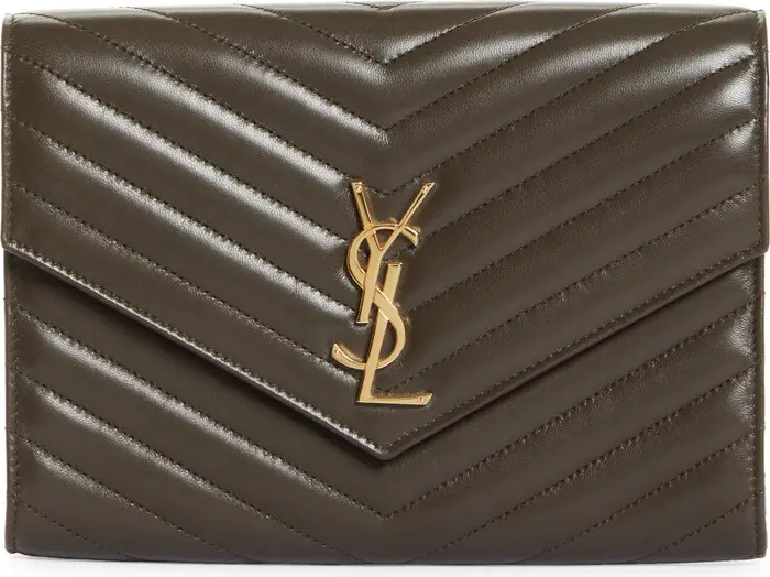 Saint Laurent Cassandre Matelassé Leather Flap Pouch | Nordstrom | Nordstrom