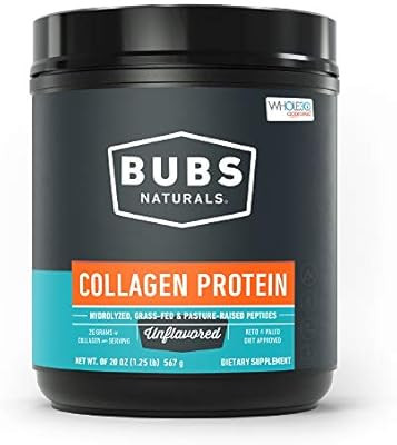 Amazon.com: BUBS Naturals Pasture Raised Grass-Fed Collagen Peptides | Paleo & Keto Diet Friendly... | Amazon (US)