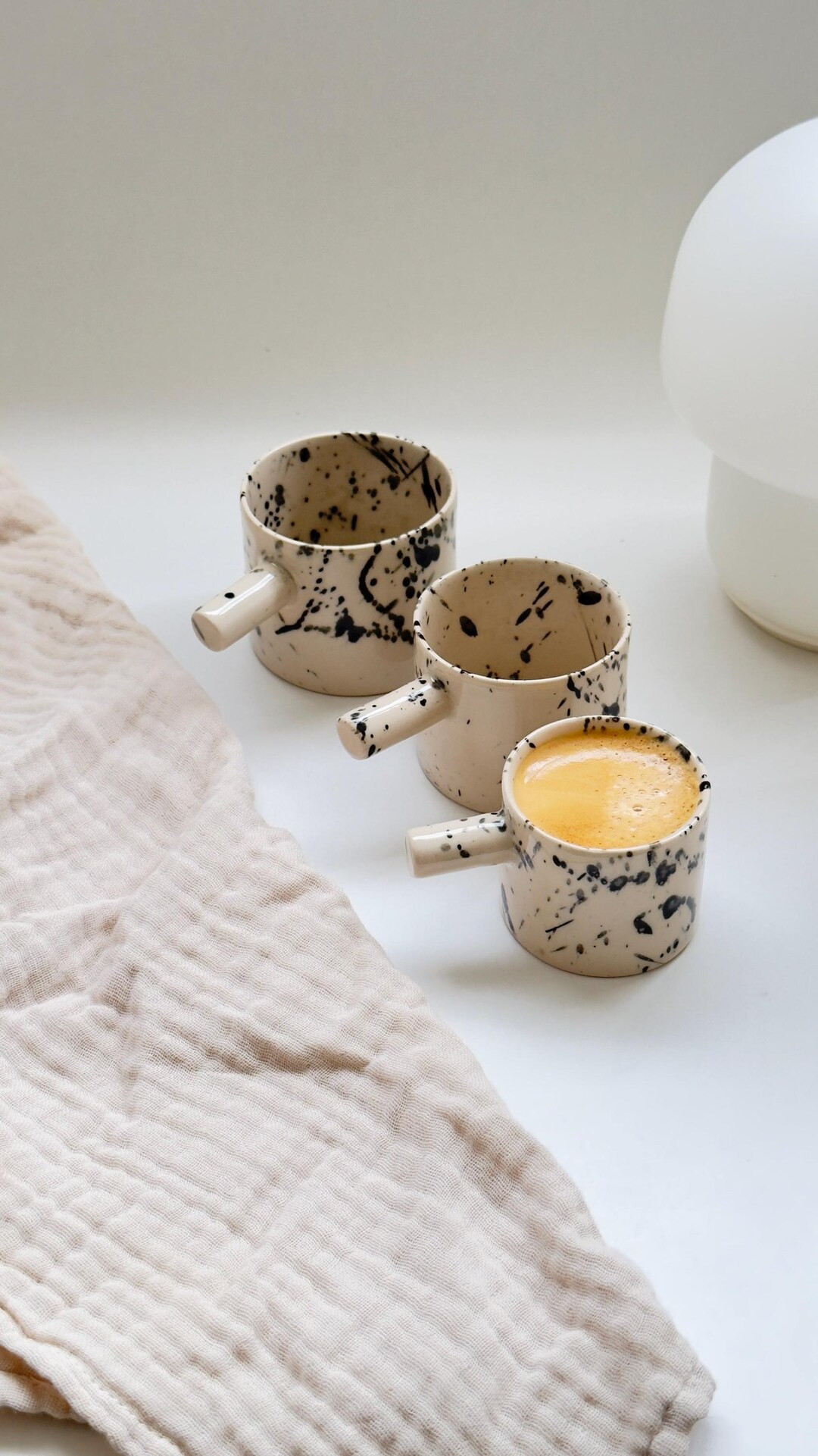 2 Oz / 3 Oz / 4 Oz Espresso Cup With Black Splash, Espresso Tumbler, Hand Built Espresso Ceramic ... | Etsy (US)