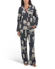 2pc Organic Cotton Leopard Print Pajama Top And Pants Set | Family Pajamas | Marshalls | Marshalls