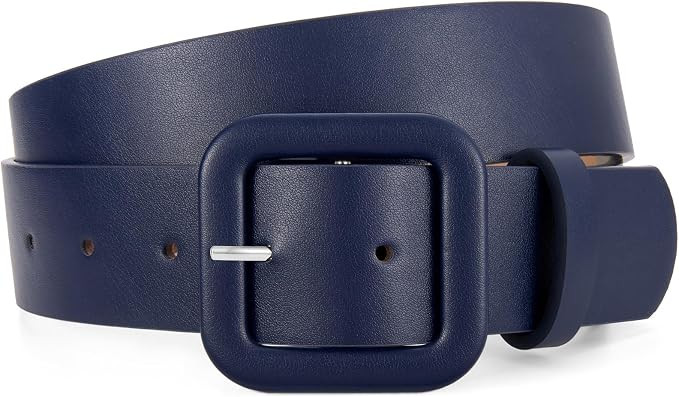 WHIPPY Women Leather Belt Candy Color Fashion Square Buckle Belt Ladies Belt for Jeans Pants Dres... | Amazon (US)