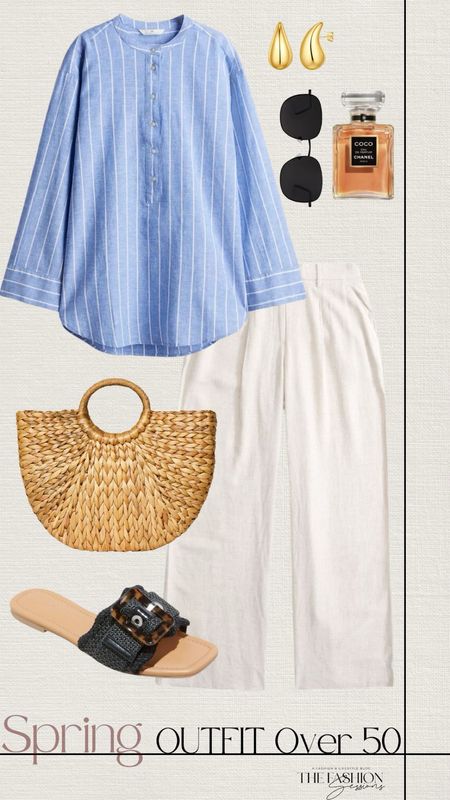 Spring Outfit | Linen Shirt | Linen Pants | Over 50 | 

#LTKSeasonal #LTKstyletip