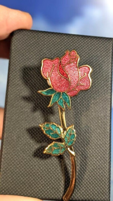 Vintage Fish Cloisonné Enamel Rose Brooch, in Box. 70mm | eBay UK