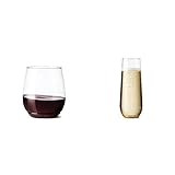 TOSSWARE 14oz Vino SET OF 12, Recyclable, Unbreakable & Crystal Clear Plastic Wine Glasses & 9oz Flu | Amazon (US)