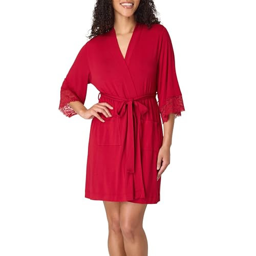 Bali Women's Sleepwear Robe, Breathe Bathrobe with Pockets, Robe with Adjustable Waist, Lace | Amazon (US)