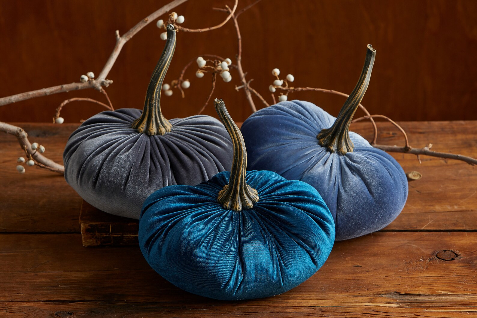 Large Velvet Pumpkins set of 3 Fall wedding centerpiece | Etsy | Etsy (US)