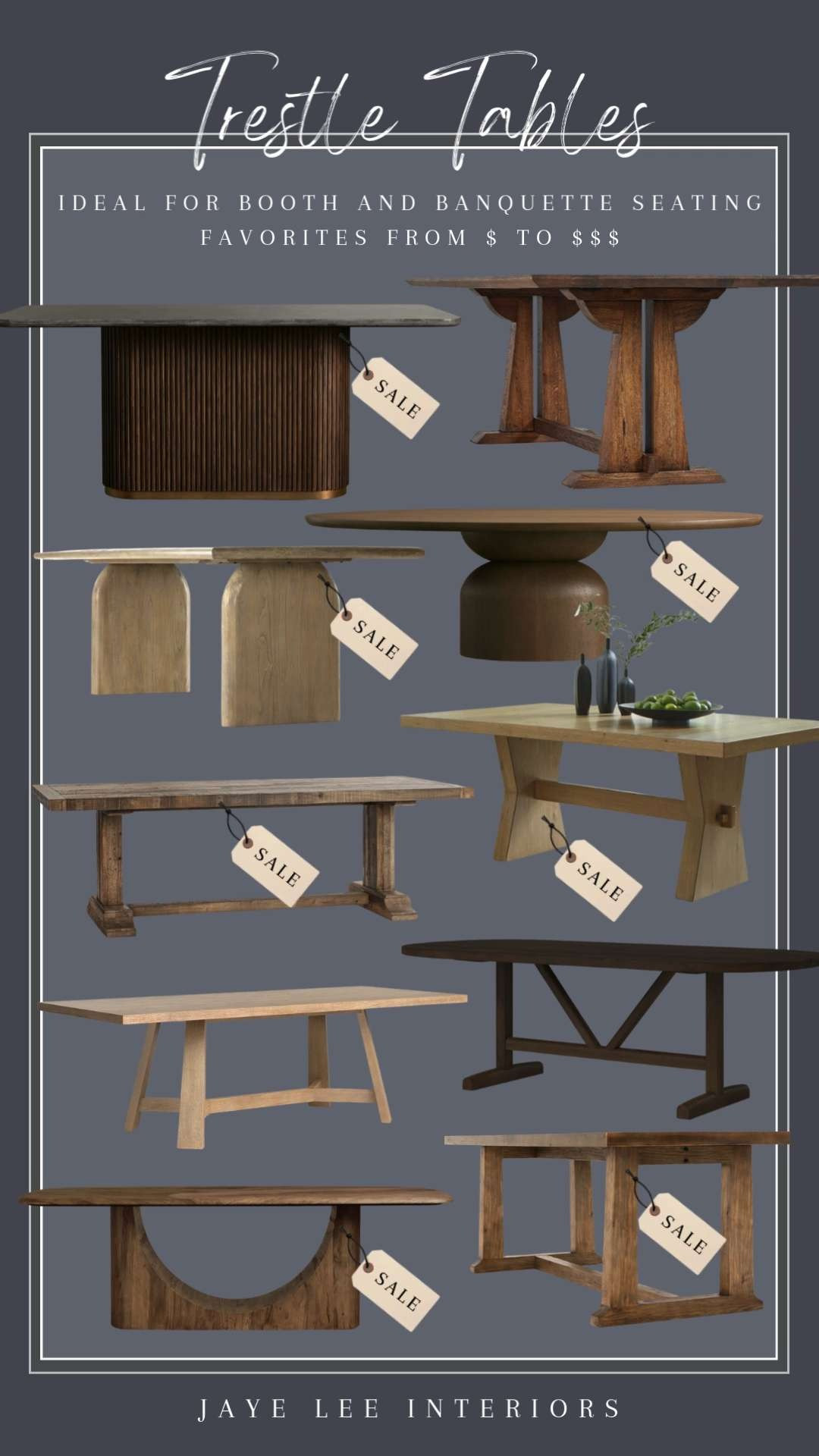 I'm in the process of sourcing dining tables for a project with built-in banquette seating, so trestle and elongated-pedestal tables will be the best fit! Here are some of my favorites at a variety of price points, --most on sale! #diningroom #trestletable #diningtable #pedestaltable #traditionaldesign #boothseating #jleeinteriors #LTKdayinmylife

#LTKHome#LTKSaleAlert 

 