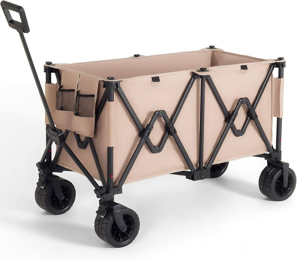 Devoko Collapsible Folding Wagon, 200L Outdoor Heavy Duty Beach Garden Wagon Cart with Big Wheels... | Amazon (US)