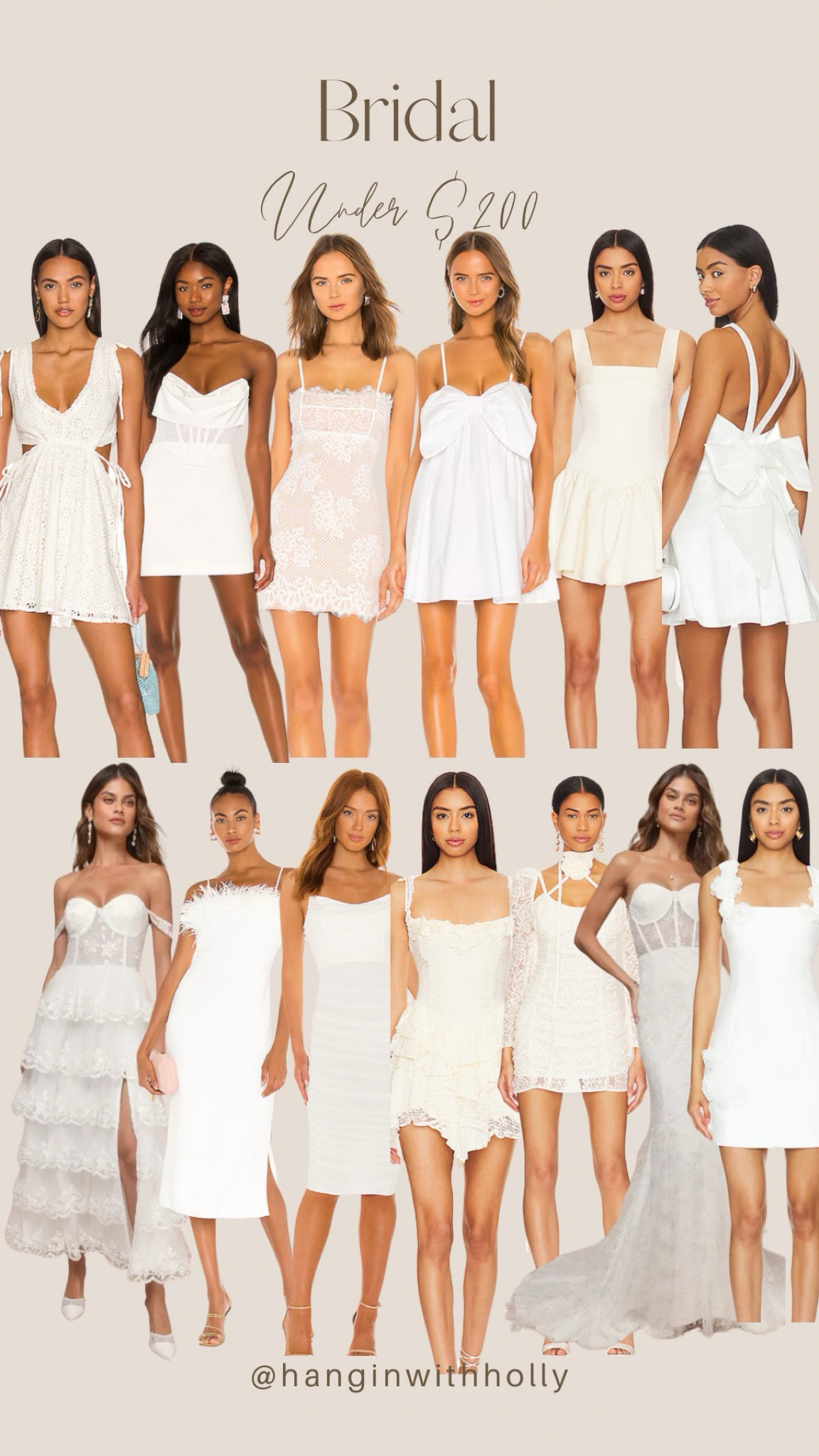 Bridal outfits under $200
Bridal dresses
Bridal outfits
White dress
Bachelorette party dress
Bachelorette party outfit
Bridal shower outift
White mini dress
Bridal looks on a budget 

#LTKwedding #LTKSeasonal #LTKstyletip