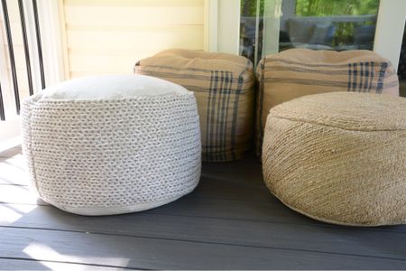 Outdoor poufs and ottomans are the perfect way to relax on our porch. Outdoor decor | Outdoor furniture 

#LTKhome #LTKsalealert #LTKunder50
