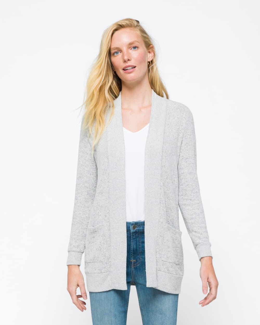 Heather Brushed Knit Two Pocket Cardigan | Stitch Fix
