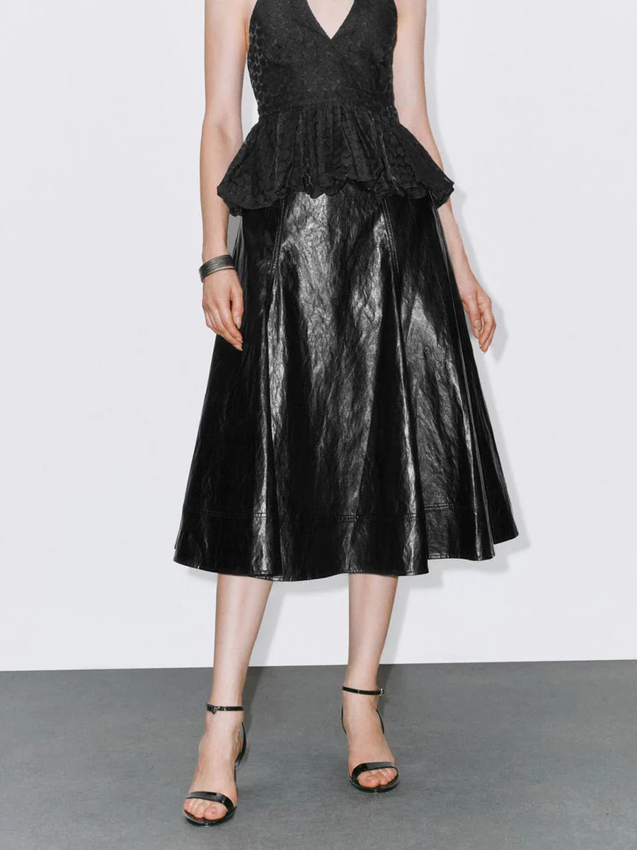 Vegan Leather Maxi Skirts | Urban Revivo