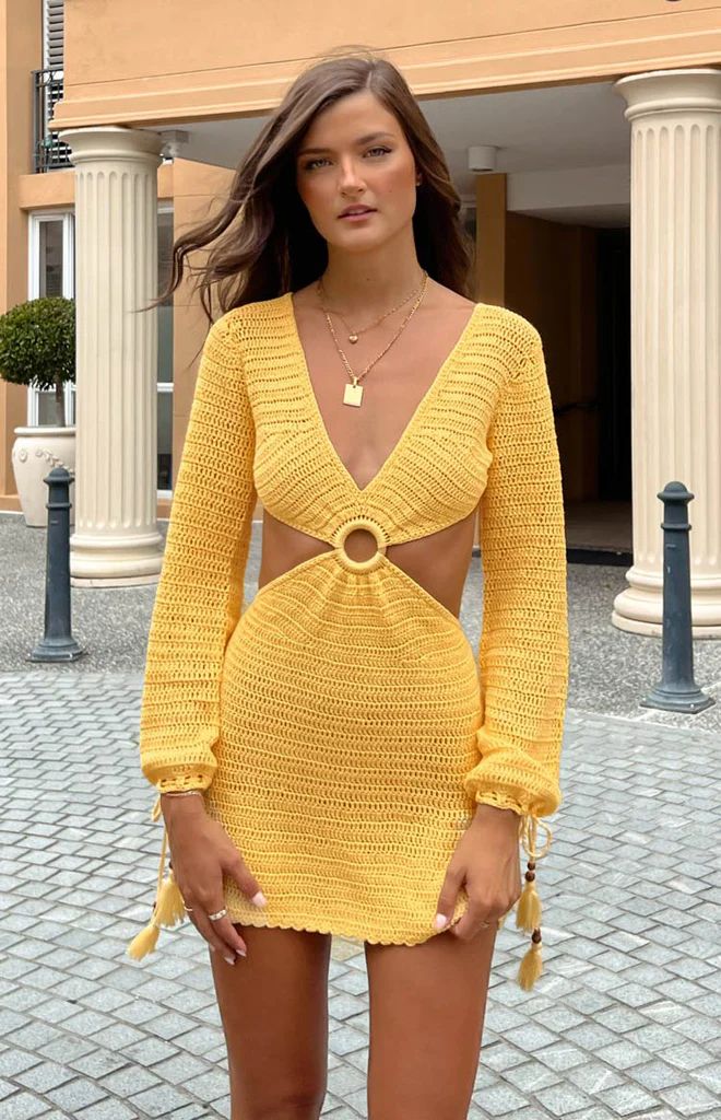 Cleo Crochet Dress Yellow | Beginning Boutique (AU)