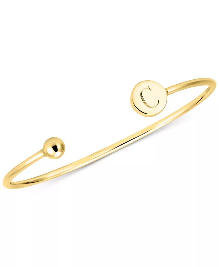 Sarah Chloe
          
        
  
      
          Initial Elle Cuff Bangle Bracelet in 14K Gold... | Macy's