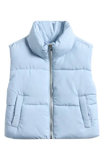 Tractr Kids' Crop Puffer Vest in Baby Blue at Nordstrom Rack, Size Large R | Nordstrom Rack