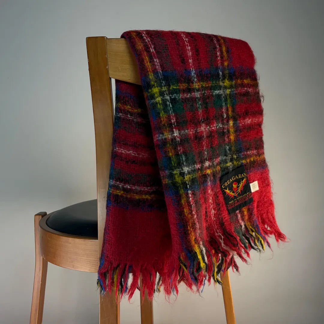 Creagaran Made in Scotland Mohair and Wool 48” x 36” Lapghan Throw Blanket Red Green Plaid Ta... | Etsy (US)