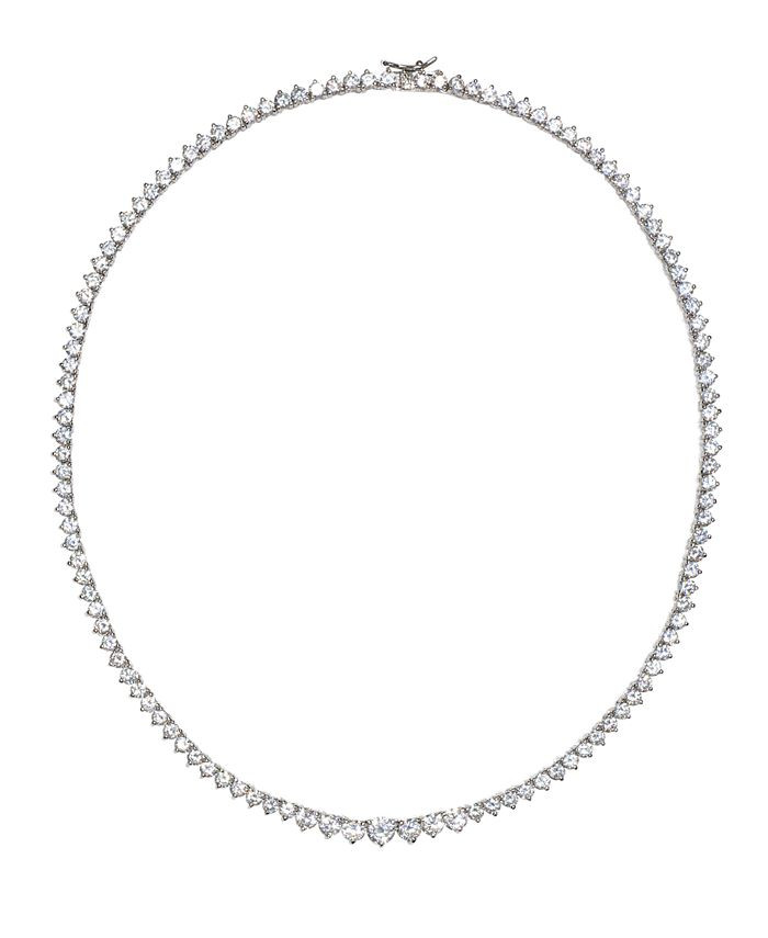 Cubic Zirconia Graduated Tennis 16" Collar Necklace in Sterling Silver | Macys (US)