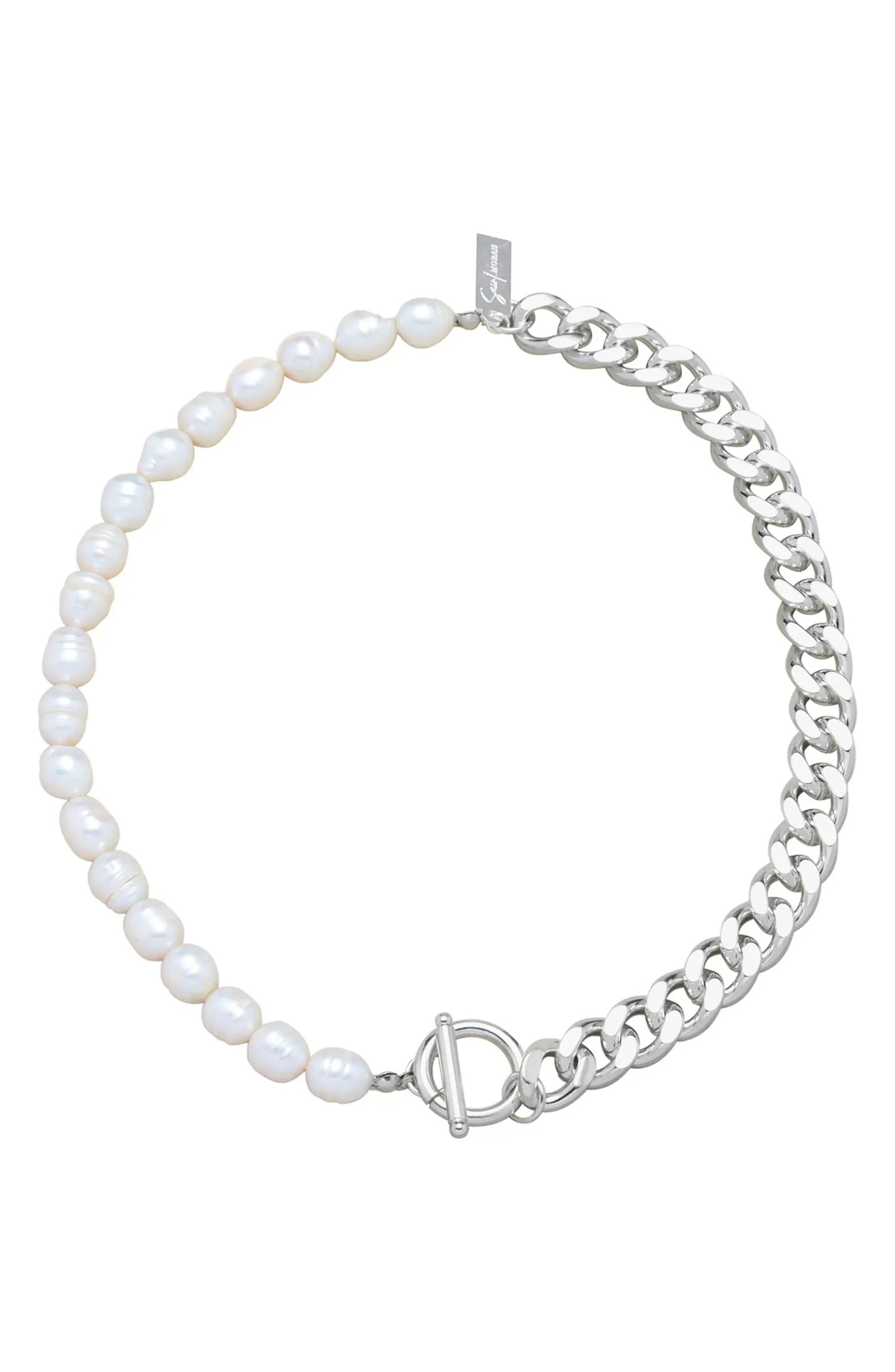 st. Moran Freshwater Pearl & Curb Chain Necklace | Nordstrom | Nordstrom