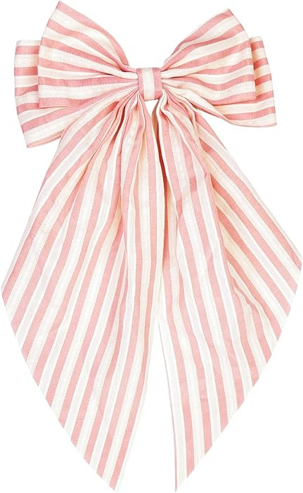Large Satin Hair Bows for Women 1Pack – Oversized Long Tail Bow Hair Clips, Elegant Hair Access... | Amazon (US)