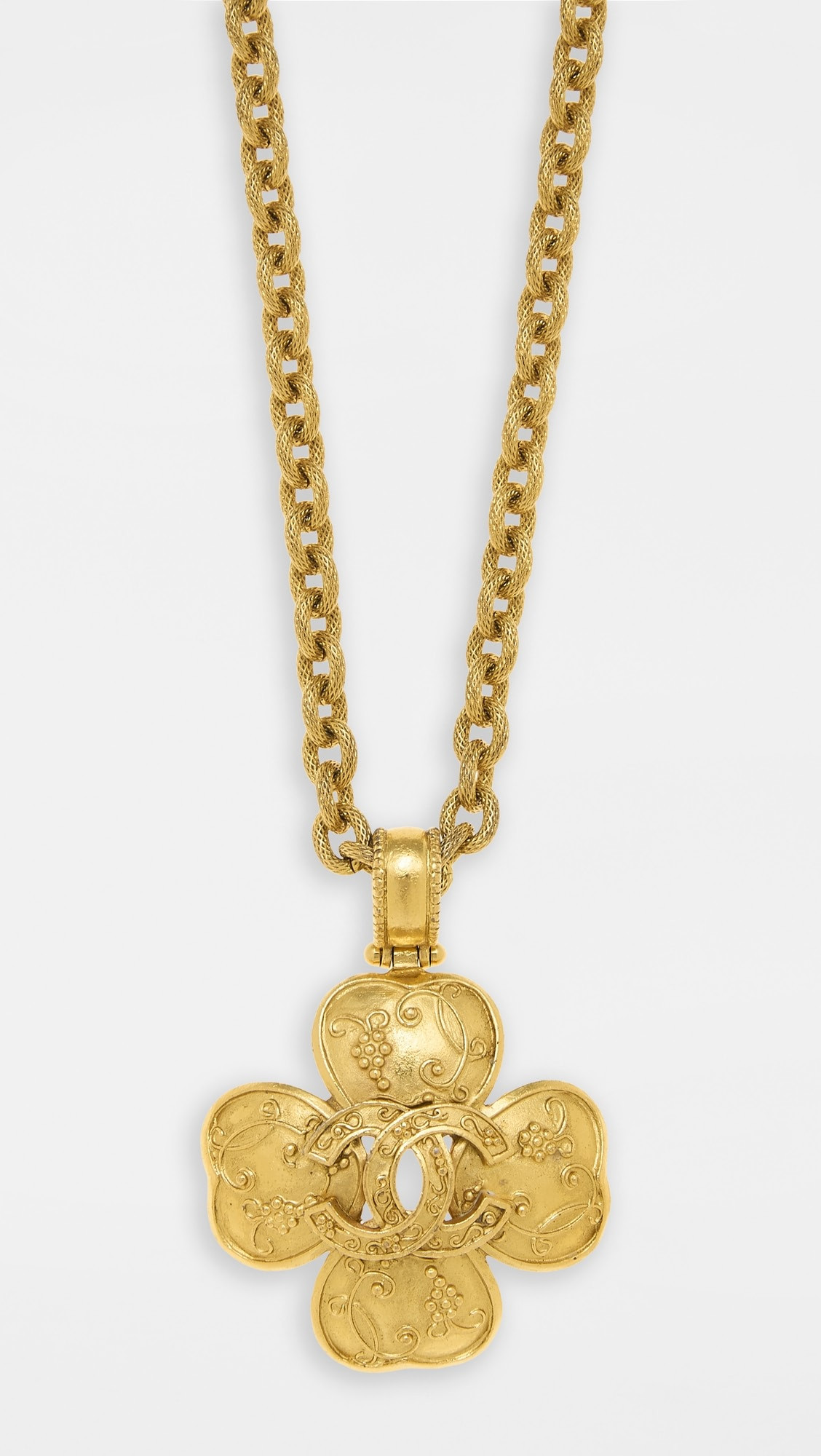 Chanel Gold C On Grapevine Cross | Shopbop