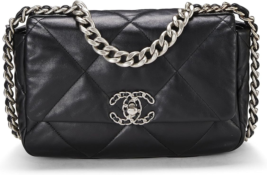 Amazon.com: Chanel, Pre-Loved Black Quilted Lambskin Chanel 19 Flap Bag, Black : Luxury Stores | Amazon (US)