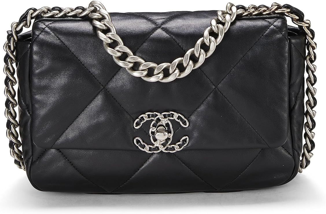 Amazon.com: Chanel, Pre-Loved Black Quilted Lambskin Chanel 19 Flap Bag, Black : Luxury Stores | Amazon (US)