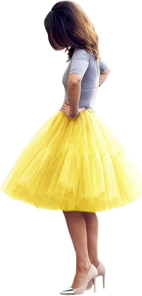BABYONLINE D.R.E.S.S. Women Tutu Skirt Knee Tulle Skirt Petticoat Skirts Crinoline Rockabilly Tut... | Amazon (US)