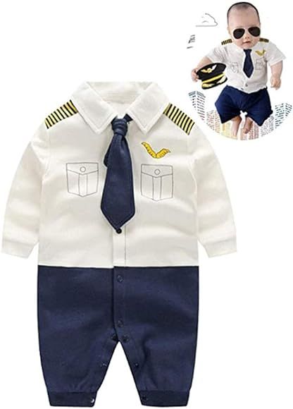 Baby Pilot for Boys Girls Halloween Uniform Cosplay Romper Costume Outfit | Amazon (US)