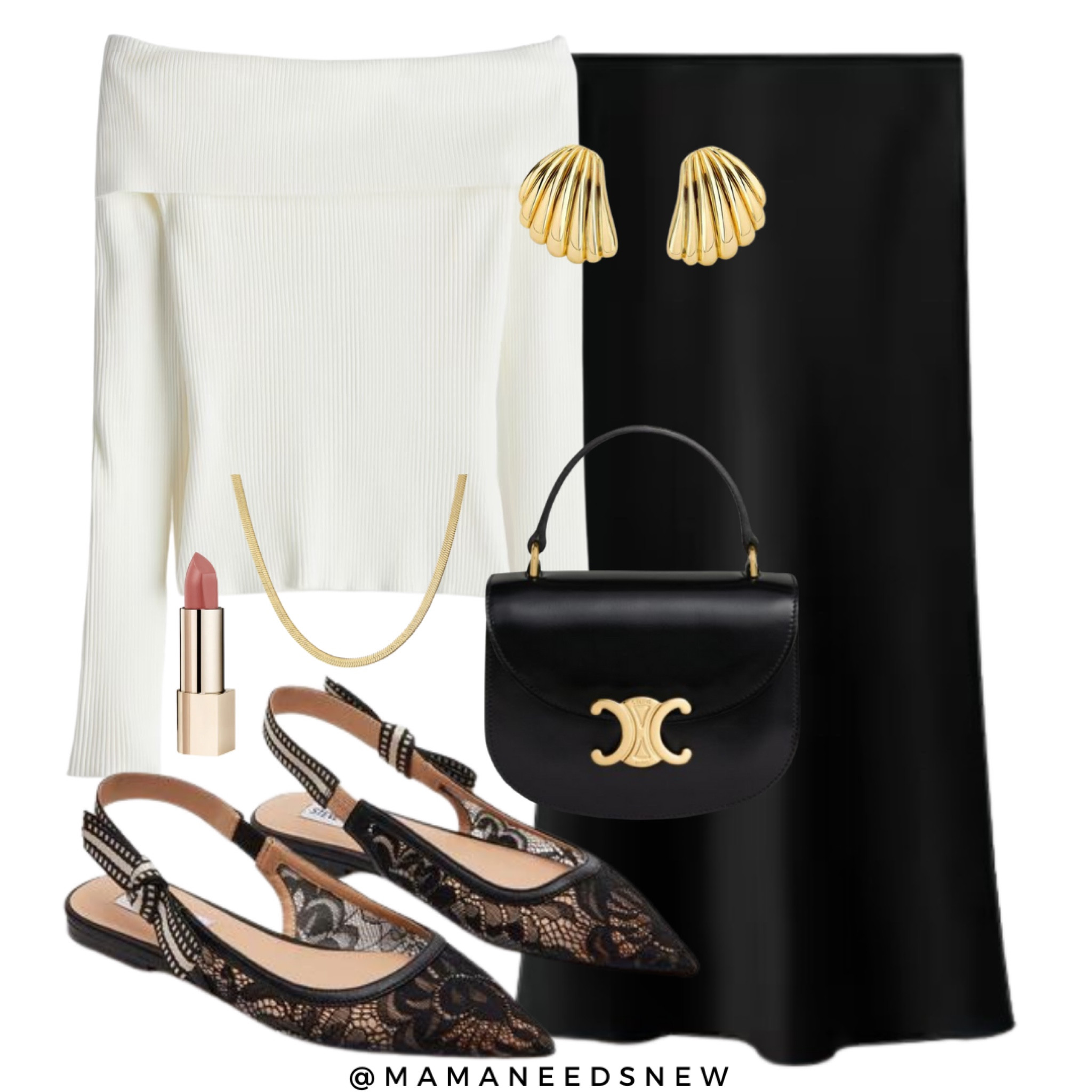 Off the shoulder top with a satin skirt for an elegant vibe 🤍

#LTKItBag #LTKSeasonal #LTKFindsUnder100